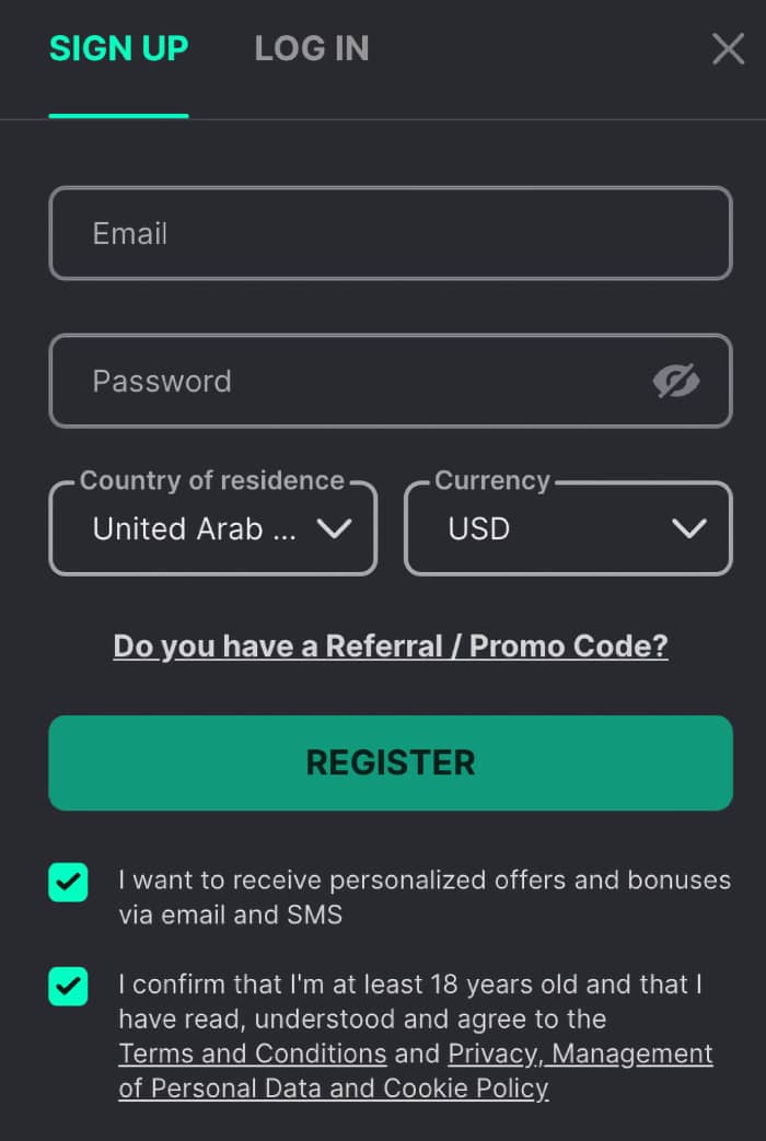 خطوات التسجيل وتسجيل الدخول في BetSofa