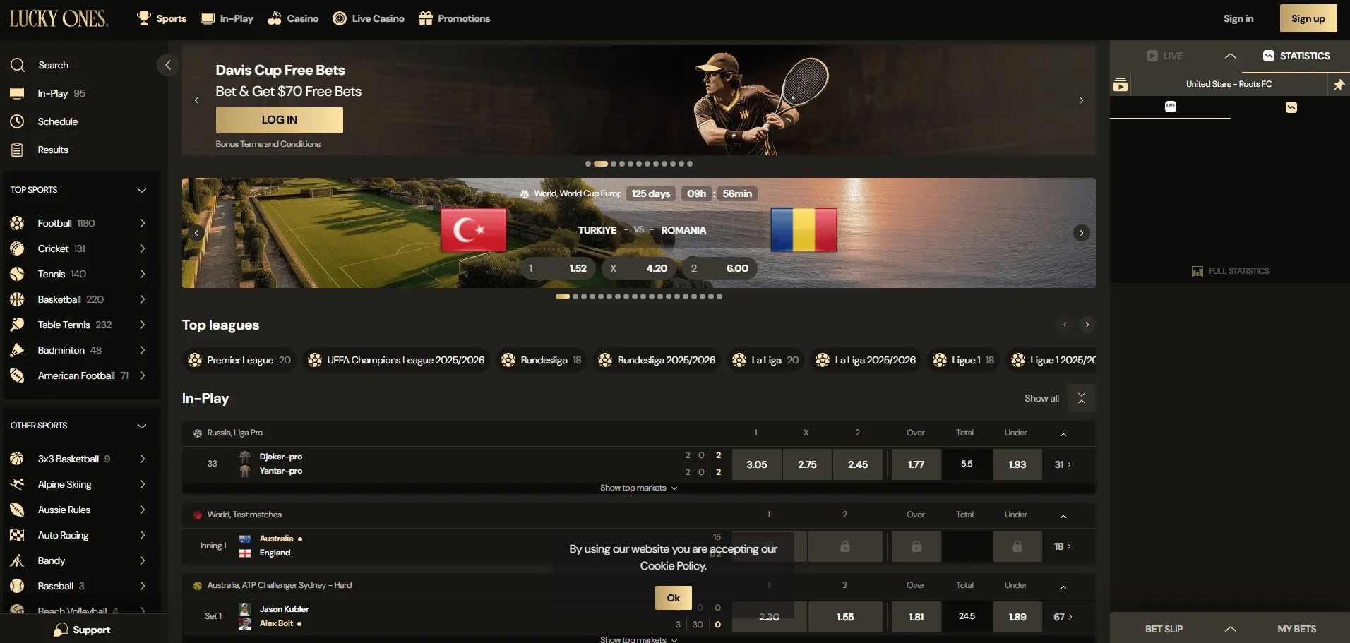  Lucky Ones Casino sport selection 